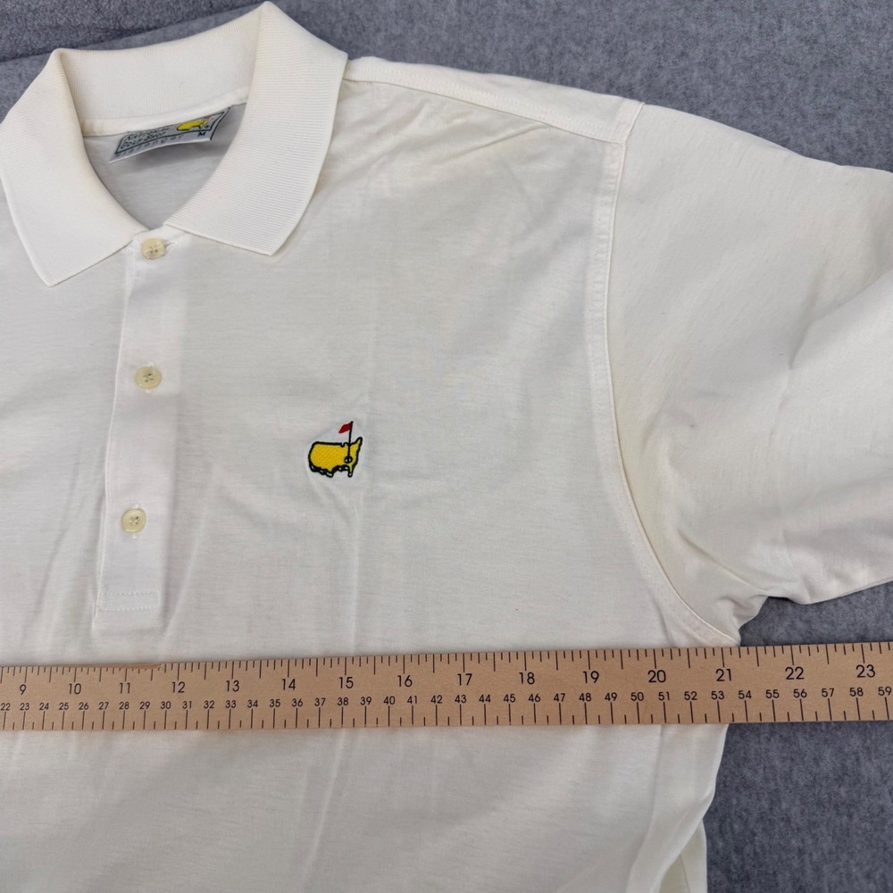 Slazenger Augusta National Golf Shop Masters Polo Shirt Mens Medium Cream White - Picture 5 of 8